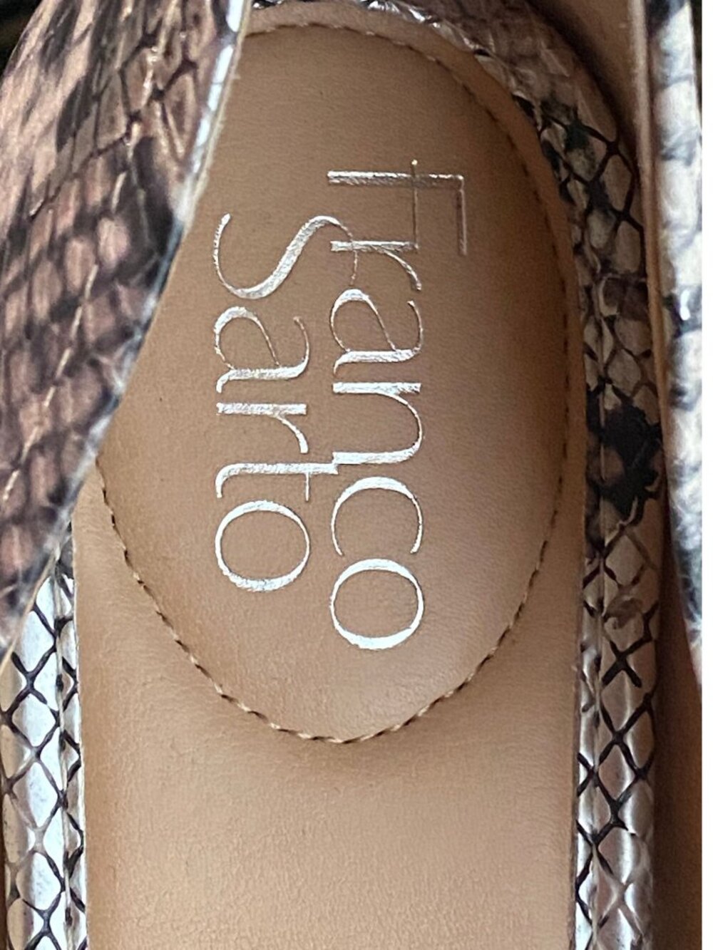 Franco Sarto Snake Print Flats Size 8 Square Toe - Picture 9 of 9